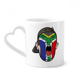 Dıythinker Güney Afrika Bayrağı Yüz Makyaj Kapağı Kahve Kupaları Seramik Kupa