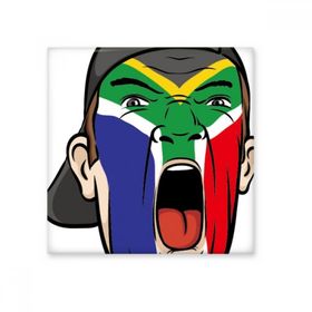 Dıythinker Güney Afrika Ulusal Bayrak Yüz Boyama Makyaj Maskesi Çığlık Atan Şapka 15x15 cm Seramik Karo