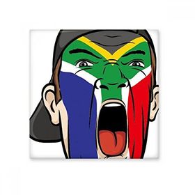 Dıythinker Güney Afrika Ulusal Bayrak Yüz Boyama Makyaj Maskesi Çığlık Atan Şapka 15x15 cm Seramik Karo