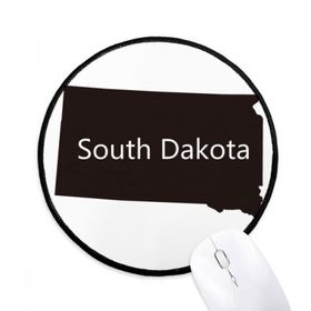 Dıythinker Güney Dakota ABD Haritası Siluet Yuvarlak Kaymaz Mouse Pad