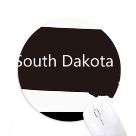 Dıythinker Güney Dakota ABD Haritası Silüeti Baskılı Yuvarlak Kaymaz Kauçuk Mouse Pad