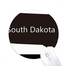 Dıythinker Güney Dakota ABD Haritası Silüeti Baskılı Yuvarlak Kaymaz Kauçuk Mouse Pad
