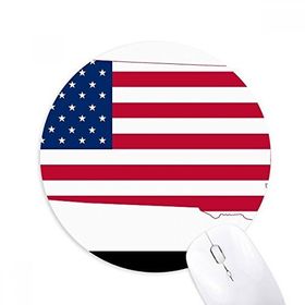 Dıythinker Güney Dakota ABD Haritası Yıldızlar Çizgili Bayrak Şekli Baskılı Yuvarlak Kaymaz Kauçuk Mouse Pad
