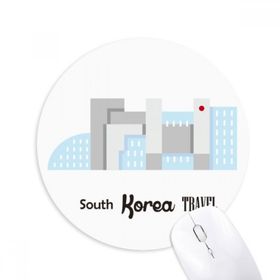 Dıythinker Güney Kore Simgeleri Bina Baskılı Yuvarlak Kaymaz Kauçuk Mouse Pad
