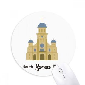 Dıythinker Güney Kore Simgeleri Kilise Baskılı Yuvarlak Kaymaz Kauçuk Mouse Pad