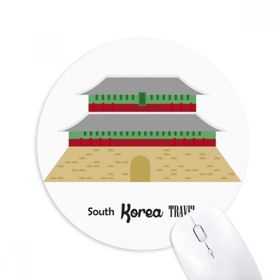 Dıythinker Güney Kore Simgeleri Seyahat Yeri Baskılı Yuvarlak Kaymaz Kauçuk Mouse Pad