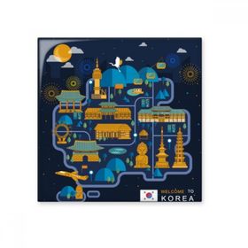 Dıythinker Güney Kore Ünlü gece görünümü Seramik 10x10 cm Seramik Karo
