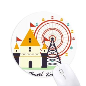Dıythinker Güney Kore'de konuk parkı Baskılı Yuvarlak Kaymaz Kauçuk Mouse Pad