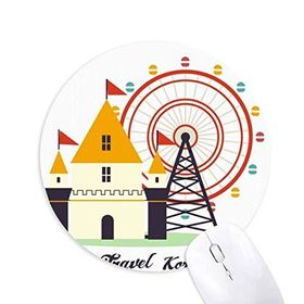 Dıythinker Güney Kore'de konuk parkı Baskılı Yuvarlak Kaymaz Kauçuk Mouse Pad