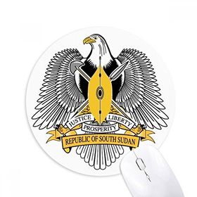 Dıythinker Güney Sudan Afrika Ulusal Amblem Baskılı Yuvarlak Kaymaz Kauçuk Mouse Pad