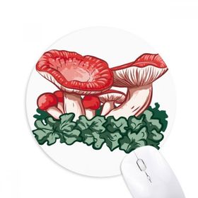 Dıythinker Güzel Kırmızı Zehirli Mantar İllüstrasyonu Baskılı Yuvarlak Kaymaz Kauçuk Mouse Pad
