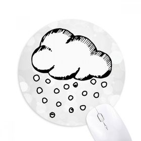 Dıythinker Hailstone Bulutlu El Boyaması Desen Baskılı Yuvarlak Kaymaz Kauçuk Mouse Pad