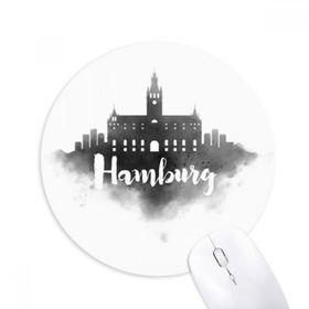 Dıythinker Hamburg Almanya Simgesi Mürekkep Şehir Boyama Baskılı Yuvarlak Kaymaz Kauçuk Mouse Pad