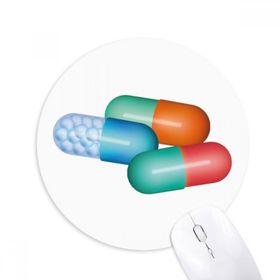 Dıythinker Hap Kapsülü Sağlık Bakım Ürünleri Desen Baskılı Yuvarlak Kaymaz Kauçuk Mouse Pad