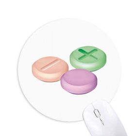 Dıythinker Hap Sağlık Ürünleri Desen Baskılı Yuvarlak Kaymaz Kauçuk Mouse Pad