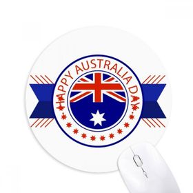 Dıythinker Happy Australia Day Bayrak İllüstrasyon Baskılı Yuvarlak Kaymaz Kauçuk Mouse Pad