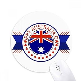 Dıythinker Happy Australia Day Bayrak İllüstrasyon Baskılı Yuvarlak Kaymaz Kauçuk Mouse Pad