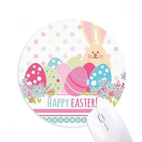Dıythinker Happy Easter Din Festivali Renkli Yumurta Baskılı Yuvarlak Kaymaz Kauçuk Mouse Pad
