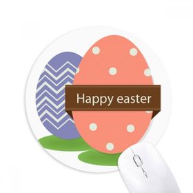 Dıythinker Happy Easter Din Festivali Renkli Yumurta Baskılı Yuvarlak Kaymaz Kauçuk Mouse Pad