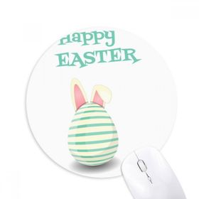 Dıythinker Happy Easter Din Festivali Yumurta Çizgili Baskılı Yuvarlak Kaymaz Kauçuk Mouse Pad