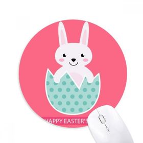 Dıythinker Happy Easter's Day Yumurta Tavşanı İllüstrasyon Baskılı Yuvarlak Kaymaz Kauçuk Mouse Pad