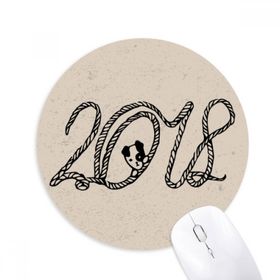 Dıythinker Happy New Year String 2018 Yazı Tipi Baskılı Yuvarlak Kaymaz Kauçuk Mouse Pad