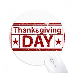 Dıythinker Happy Şükran Günü Mühür Desenli Baskılı Yuvarlak Kaymaz Kauçuk Mouse Pad