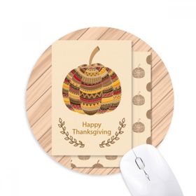 Dıythinker Happy Şükran Günü Pembe Desenli Baskılı Yuvarlak Kaymaz Kauçuk Mouse Pad