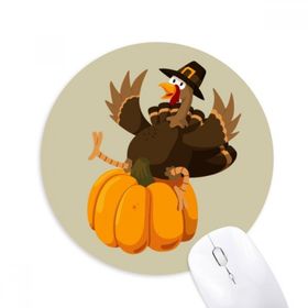 Dıythinker Happy Şükran Günü Pumkin Desenli Baskılı Yuvarlak Kaymaz Kauçuk Mouse Pad