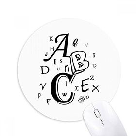 Dıythinker Harfleri ABC görüntü Baskılı Yuvarlak Kaymaz Kauçuk Mouse Pad