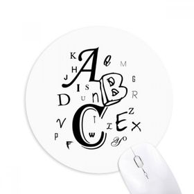 Dıythinker Harfleri ABC görüntü Baskılı Yuvarlak Kaymaz Kauçuk Mouse Pad