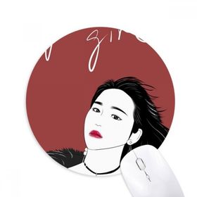 Dıythinker Harika Kız Figür Sanat Tasarım İllüstrasyon Baskılı Yuvarlak Kaymaz Kauçuk Mouse Pad