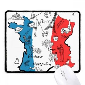 Dıythinker Haritası Şehir Fransa Simgesi Ulusal Bayrak Kaymaz Siyah Başlıklı Kenarlar