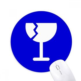 Dıythinker Hassas Mavi Kare Uyarı İşareti Baskılı Yuvarlak Kaymaz Kauçuk Mouse Pad