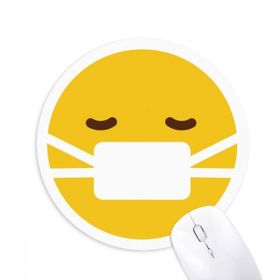 Dıythinker Hasta Maskesi Sarı Sevimli Çevrimiçi Sohbet Baskılı Yuvarlak Kaymaz Kauçuk Mouse Pad