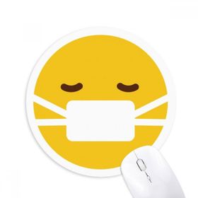 Dıythinker Hasta Maskesi Sarı Sevimli Çevrimiçi Sohbet Baskılı Yuvarlak Kaymaz Kauçuk Mouse Pad