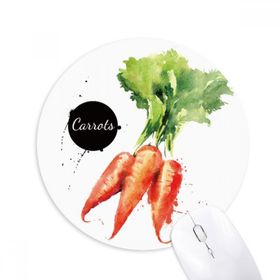 Dıythinker Havuç Sebze Lezzetli Sağlıklı Suluboya Baskılı Yuvarlak Kaymaz Kauçuk Mouse Pad