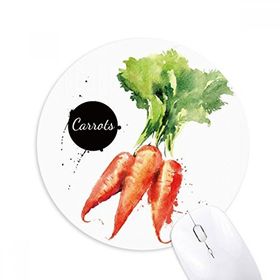 Dıythinker Havuç Sebze Lezzetli Sağlıklı Suluboya Baskılı Yuvarlak Kaymaz Kauçuk Mouse Pad