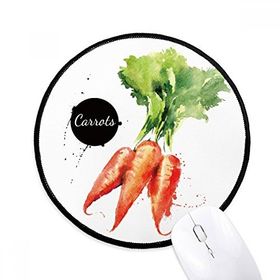 Dıythinker Havuç Sebze Lezzetli Sağlıklı Suluboya Yuvarlak Kaymaz Mouse Pad