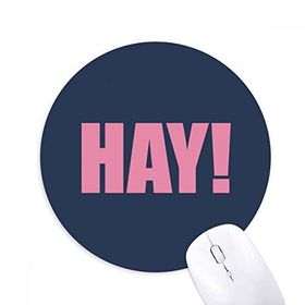 Dıythinker HAY Siyah Teşvir Pozitif Merhaba Baskılı Yuvarlak Kaymaz Kauçuk Mouse Pad