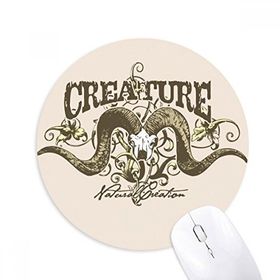 Dıythinker Hayvan Antilop Oluklu Kombinasyon Desen Baskılı Yuvarlak Kaymaz Kauçuk Mouse Pad