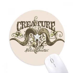 Dıythinker Hayvan Antilop Oluklu Kombinasyon Desen Baskılı Yuvarlak Kaymaz Kauçuk Mouse Pad