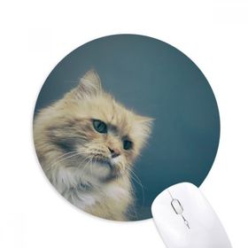 Dıythinker Hayvan Mavi Kedi Fotoğraf Çekimi Baskılı Yuvarlak Kaymaz Kauçuk Mouse Pad