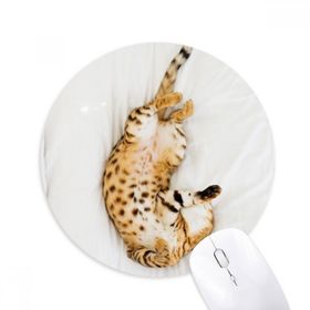 Dıythinker Hayvan Ocelot Kedi Fotoğraf Çekimi Baskılı Yuvarlak Kaymaz Kauçuk Mouse Pad