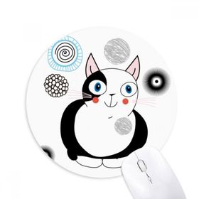 Dıythinker Hayvan Sevimli Şişman Kedi Gülümseme Baskılı Yuvarlak Kaymaz Kauçuk Mouse Pad