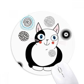 Dıythinker Hayvan Sevimli Şişman Kedi Gülümseme Baskılı Yuvarlak Kaymaz Kauçuk Mouse Pad