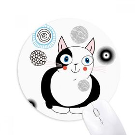 Dıythinker Hayvan Sevimli Şişman Kedi Gülümseme Baskılı Yuvarlak Kaymaz Kauçuk Mouse Pad