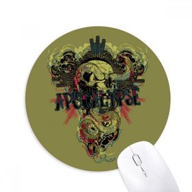 Dıythinker Hayvan Yeşil Yılan Desenli Baskılı Yuvarlak Kaymaz Kauçuk Mouse Pad
