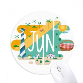 Dıythinker Haziran Ayı Sezon İllüstrasyon Baskılı Yuvarlak Kaymaz Kauçuk Mouse Pad