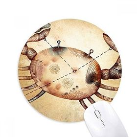 Dıythinker Haziran Temmuz Kanseri Burç Baskılı Yuvarlak Kaymaz Kauçuk Mouse Pad